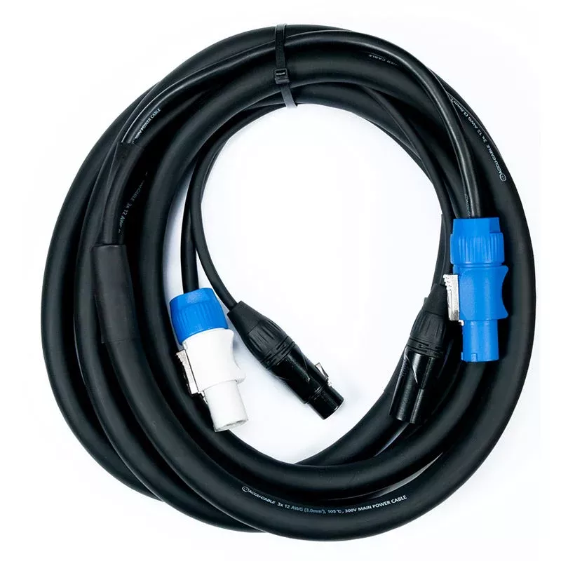 Accu-Cable AC3PPCON12, 12 Ft 3 Pin DMX and PowerCon Link Cable