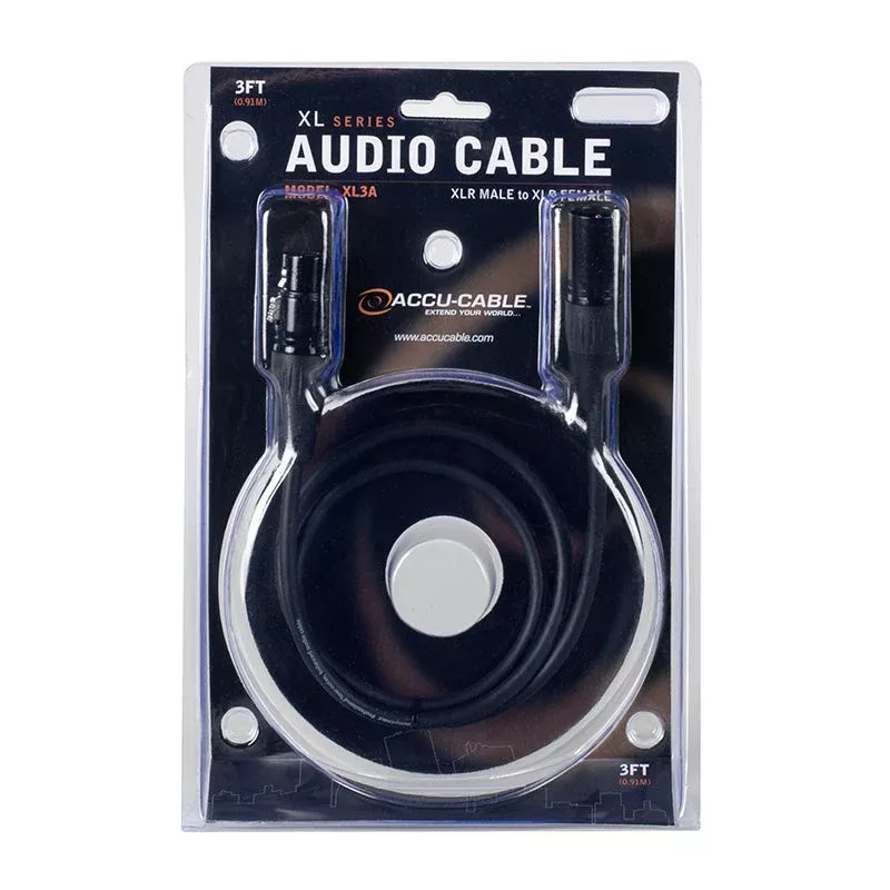 Accu-Cable XL3A, 3 Ft XLR Audio Cable