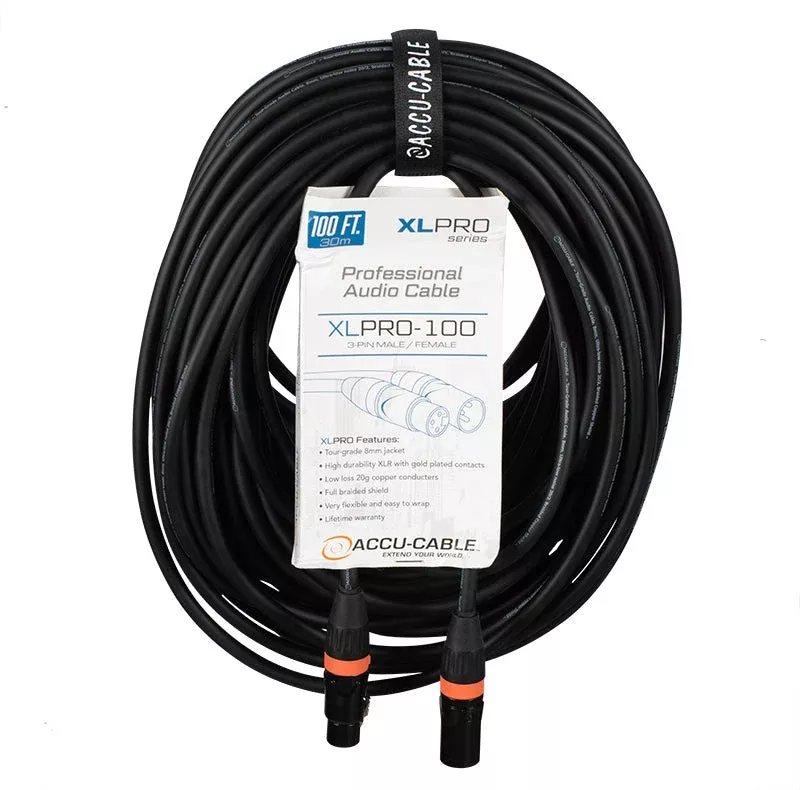 Accu-Cable XLPRO-100, 100 Ft Pro XLR Cable