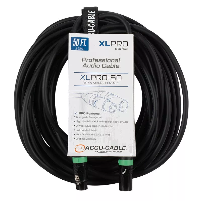Accu-Cable XLPRO-50, 50 Ft Pro XLR Cable