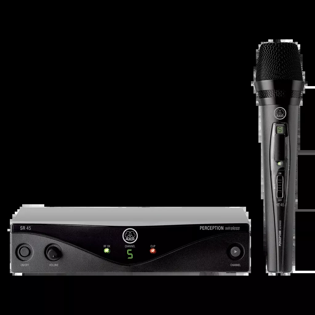 AKG Perception Wireless 45 Vocal Set BD A, Wireless Microphone System, 30MHz selection bandwidth, Save operation for simple multichannel systems, Up to eight hours of operation from a single AA size battery