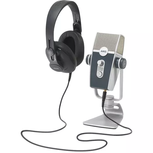 AKG Pro Audio Podcaster Essentials Kit for Streamers, Vloggers, and Gamers-Includes Lyra USB-C Microphone, K371 Headphones, and Ableton Lite Software