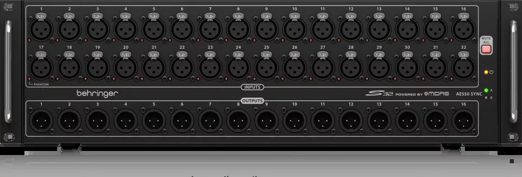 Behringer S32 I/O Box with 32 Remote-Controllable Midas Preamps