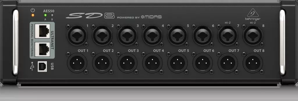 Behringer SD8 I/O Stage Box with 8 Remote-Controllable Midas Preamps