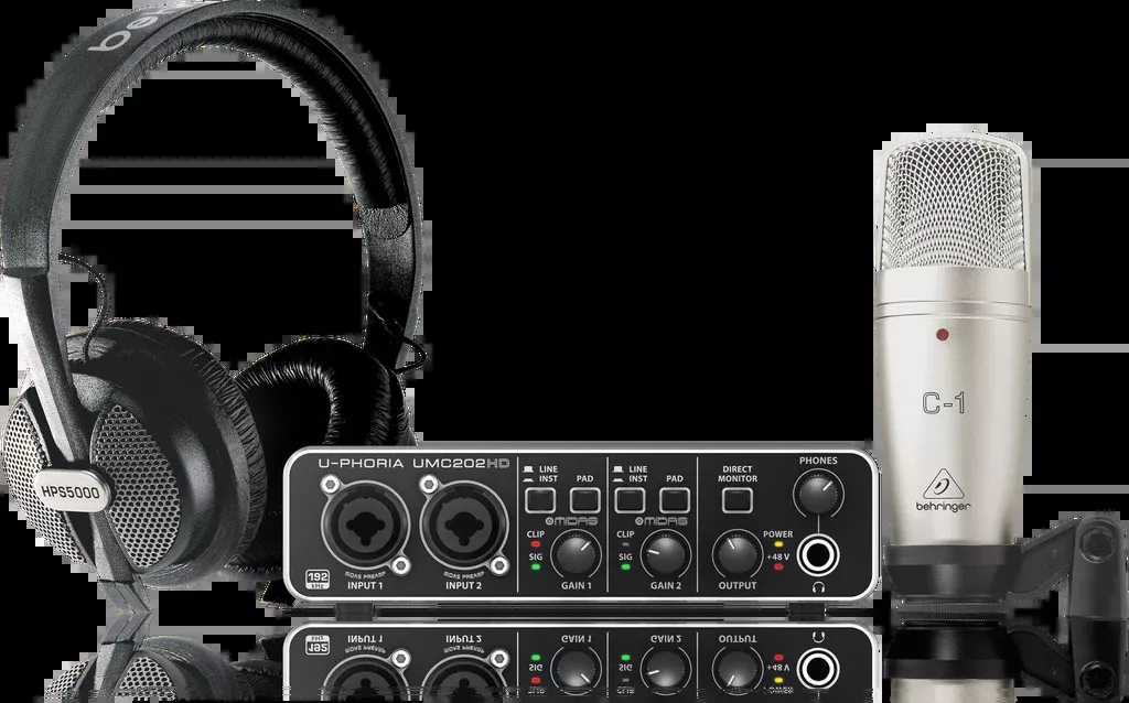 Behringer U-PHORIA STUDIO PRO Complete Recording Bundle with High-Definition USB Audio Interface
