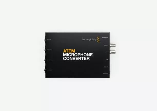 Blackmagic ATEM Microphone Converter, Expand microphone inputs by converting 4 analog XLR inputs to MADI