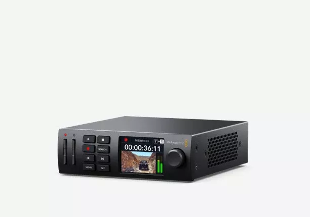 Blackmagic HyperDeck Studio HD Mini, Miniaturized deck records H.264, ProRes or DNxHD files onto SD/UHS- II cards or external USB disks in SD/ HD formats to 1080p60
