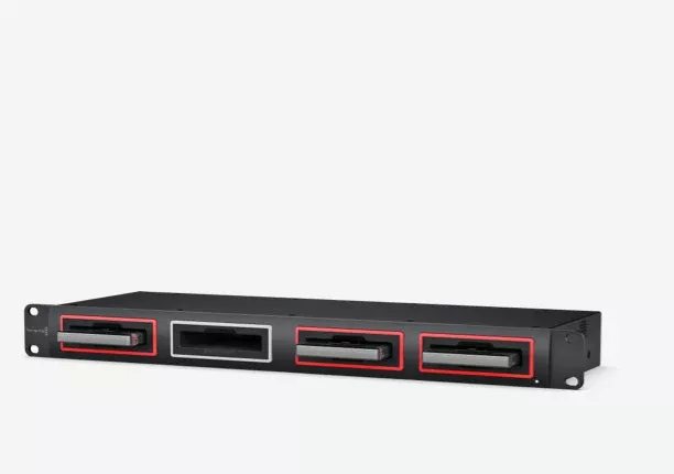 Blackmagic MultiDock 10G, Super fast, rack mount 4 slot USB-C solid state disk dock that lets you edit directly from your media disks!