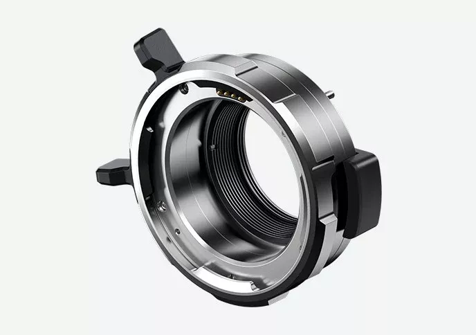 Blackmagic URSA Mini Pro PL Mount, Optional PL lens mount which features contact pins for compatibility with Cooke's i/Technology protocol allowing lens information to be saved as metadata and used in software like DaVinci Resolve