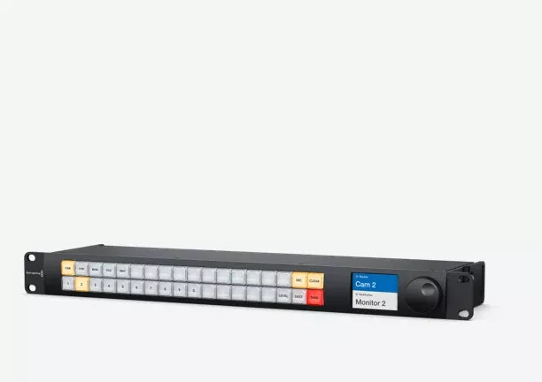 Blackmagic Videohub Master Control Pro, Spin knob and direct entry control panel with LCD status