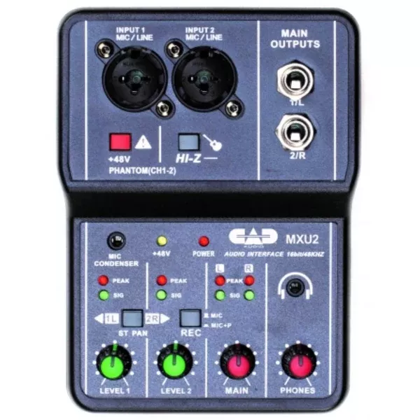CAD Audio MXU2 2-Channel Mixer with Phantom Power