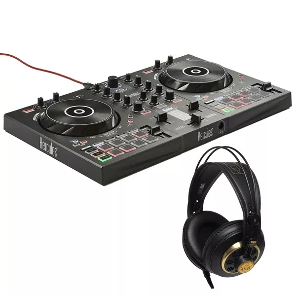 Hercules DJControl Inpulse 300 - DJ Controller System Bundle with AKG K240 Studio Pro Stereo Headphones