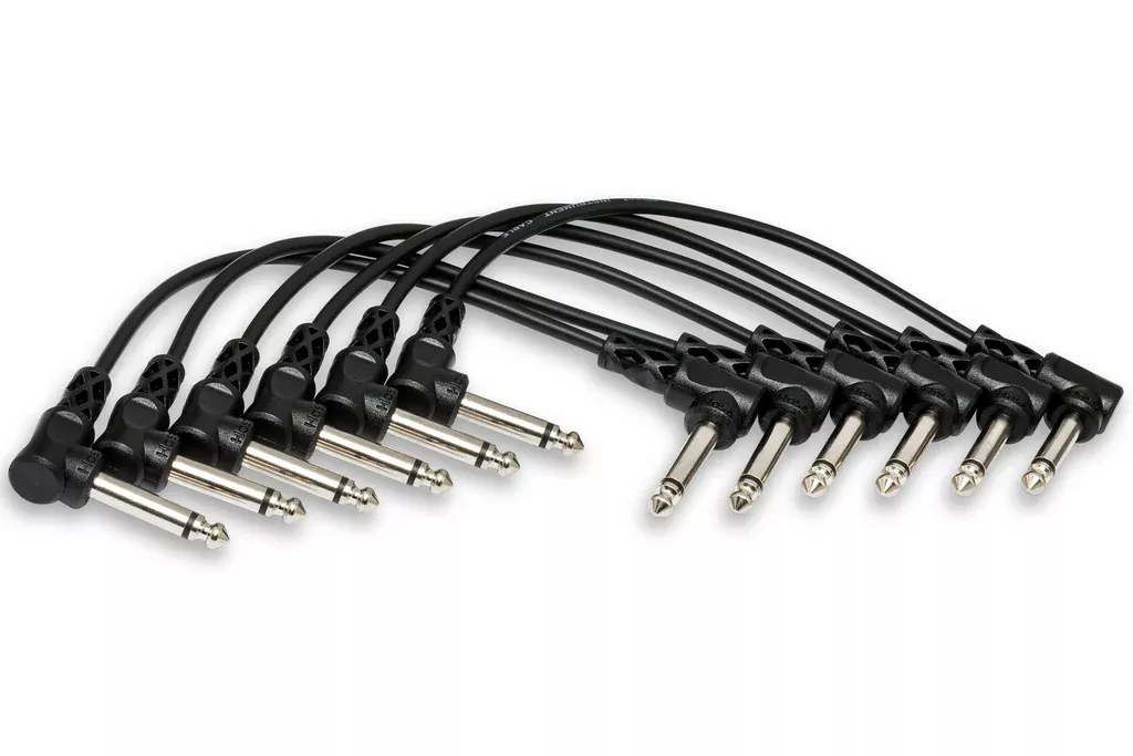 HOSA - Guitar Patch Cable, Molded Right-angle to Same, 6 in, 6 pc