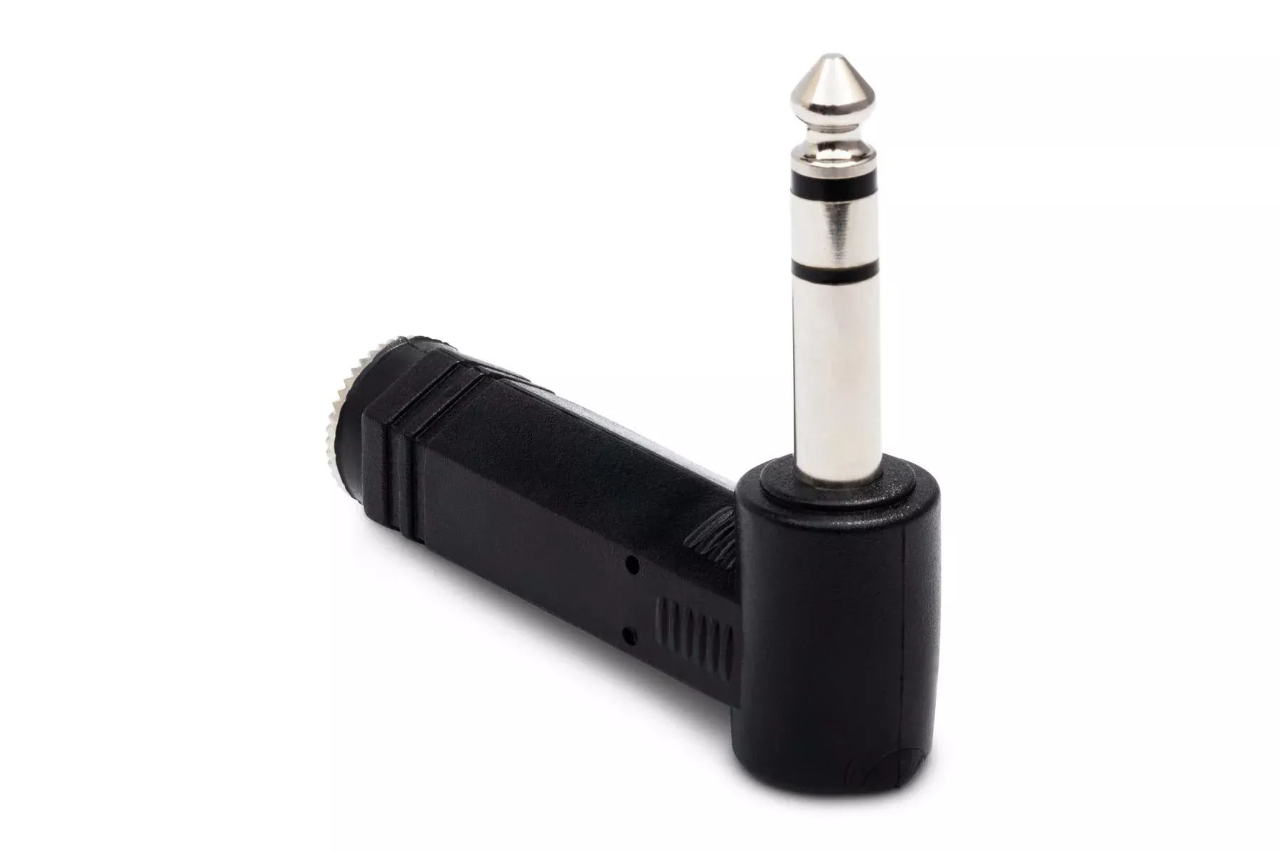 HOSA - Right-angle Adapter, 1/4 in TRS to Same
