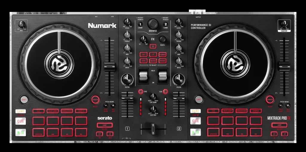 Numark Mixtrack Pro FX, 2-Deck Serato DJ Controller with FX Paddles and Built-In Audio Interface