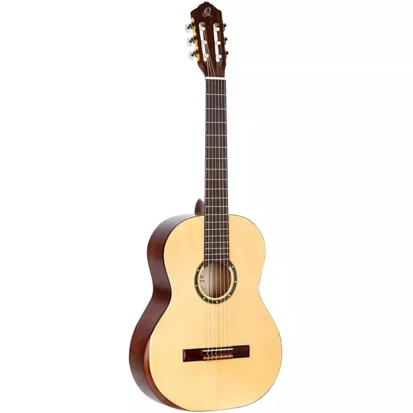Ortega Guitars 6 String Student Series Pro w/Arm Rest Solid Top Nylon Classical Guitar, Right (R55DLX)