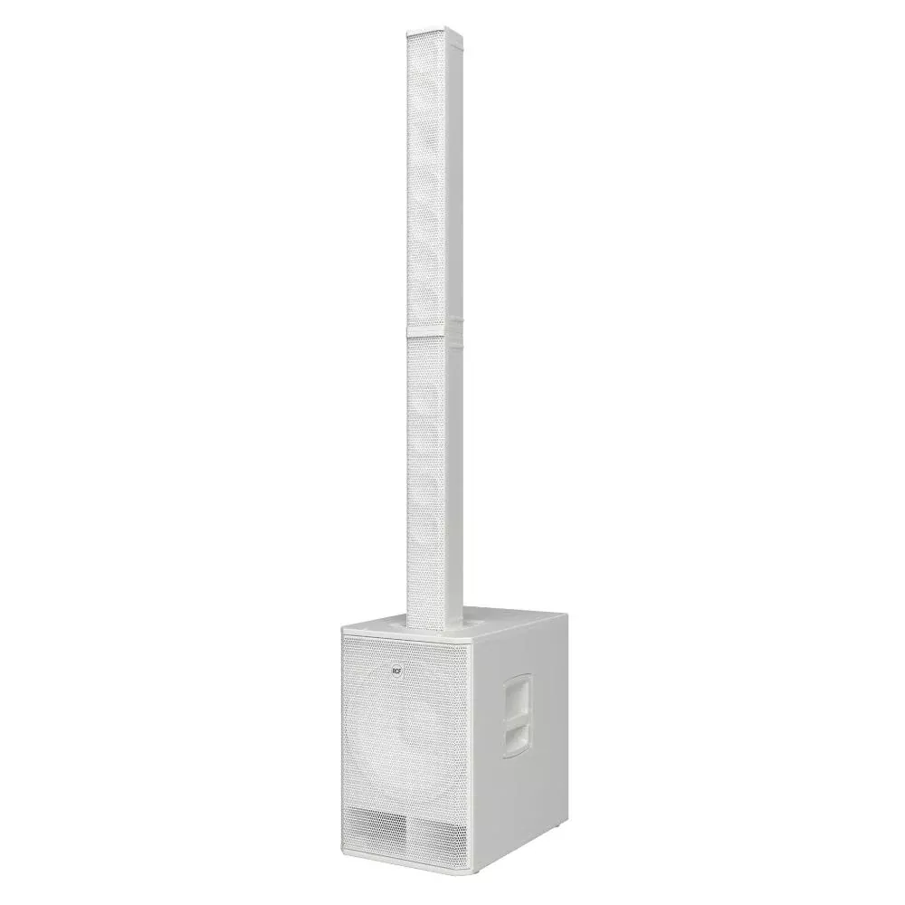 RCF EVOX V15 White, Active Three-Way Portable Column Array System, 15 inch Woofer with 10 x 4 inch Midrange and 1.75 inch Compression Driver, 3500W Class-D, 133 dB Max SPL, 120 X 40 True Resistive Waveguide, Built-In DSP