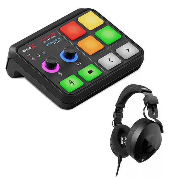 RODE X Streamer X Audio Interface and Video Streaming Console Bundle with Rode NTH-100 Professional Closed-Back Over-Ear Headphones (Black)