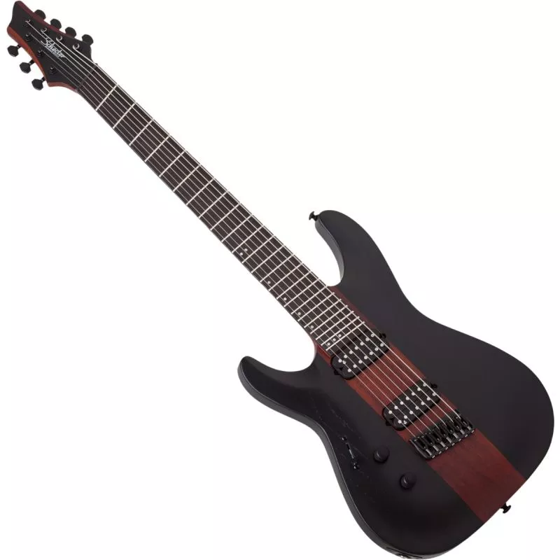 Schecter Rob Scallon C-7 Multiscale Lefty Guitar Dark Roast